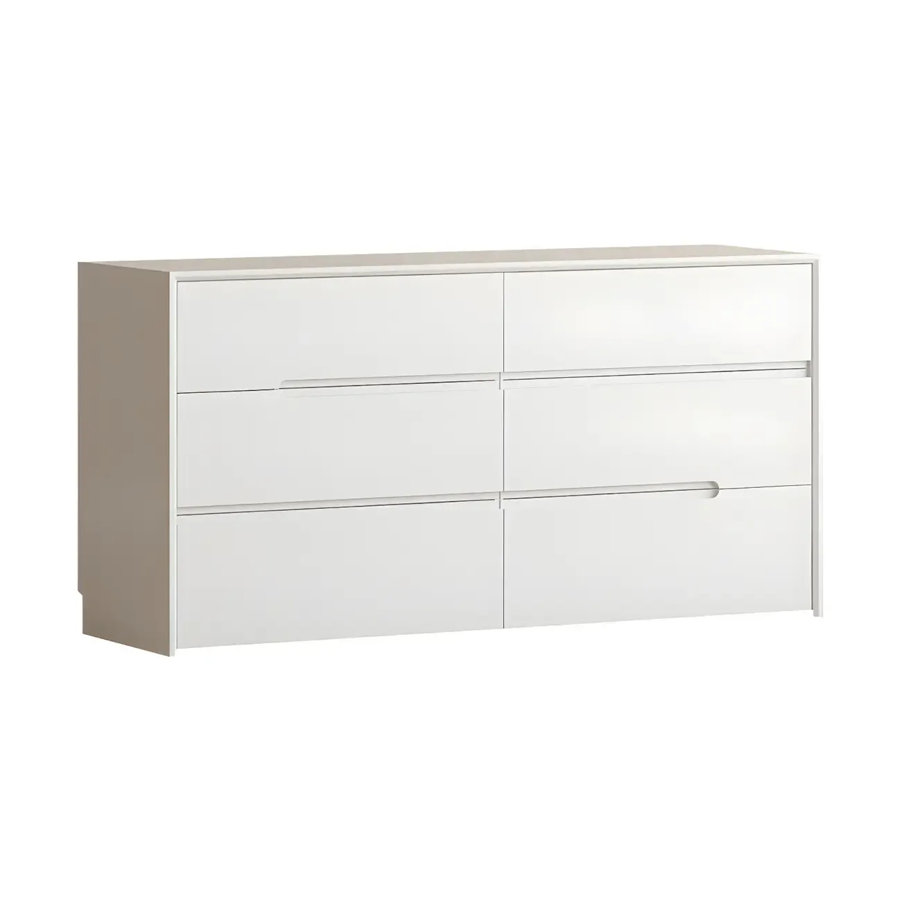 Minimalist White Wooden Dresser with Soft-Close Drawers Image - 2