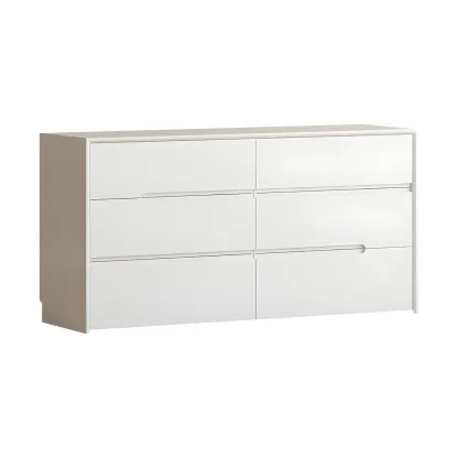 Minimalist White Wooden Dresser with Soft-Close Drawers Image - 2