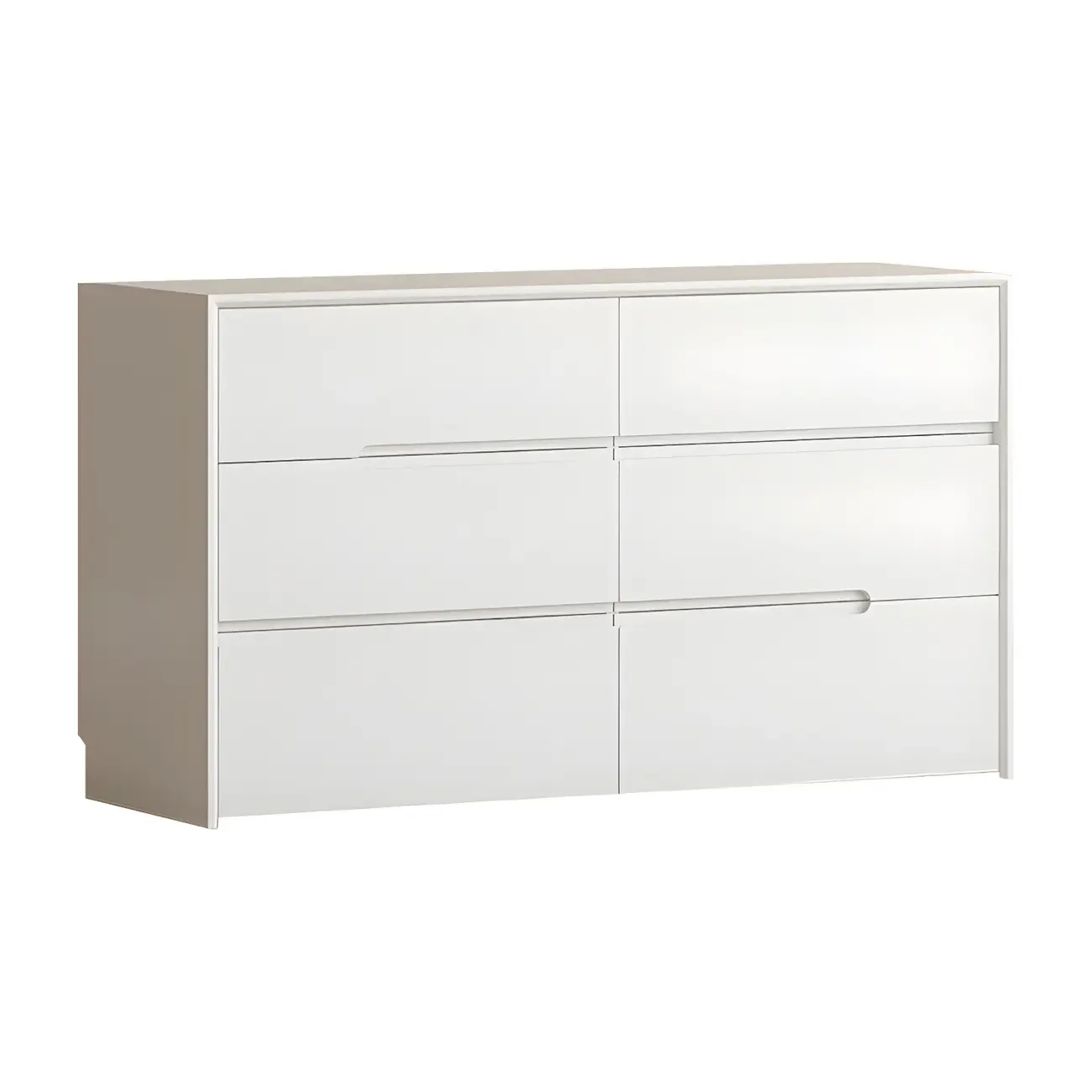 Minimalist White Wooden Dresser with Soft-Close Drawers Image - 3