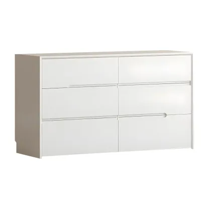 Minimalist White Wooden Dresser with Soft-Close Drawers Image - 3