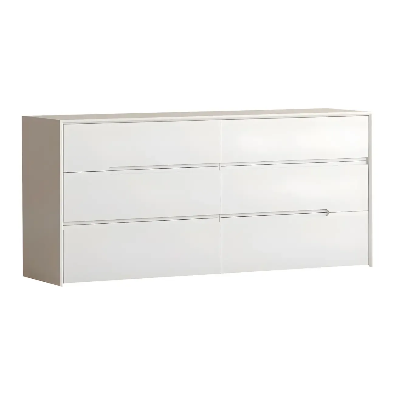 Minimalist White Wooden Dresser with Soft-Close Drawers Image - 5