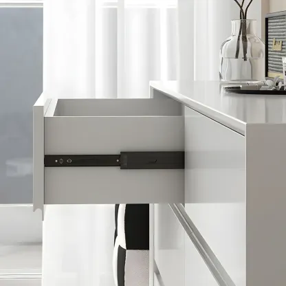 Minimalist White Wooden Dresser with Soft-Close Drawers Image - 11