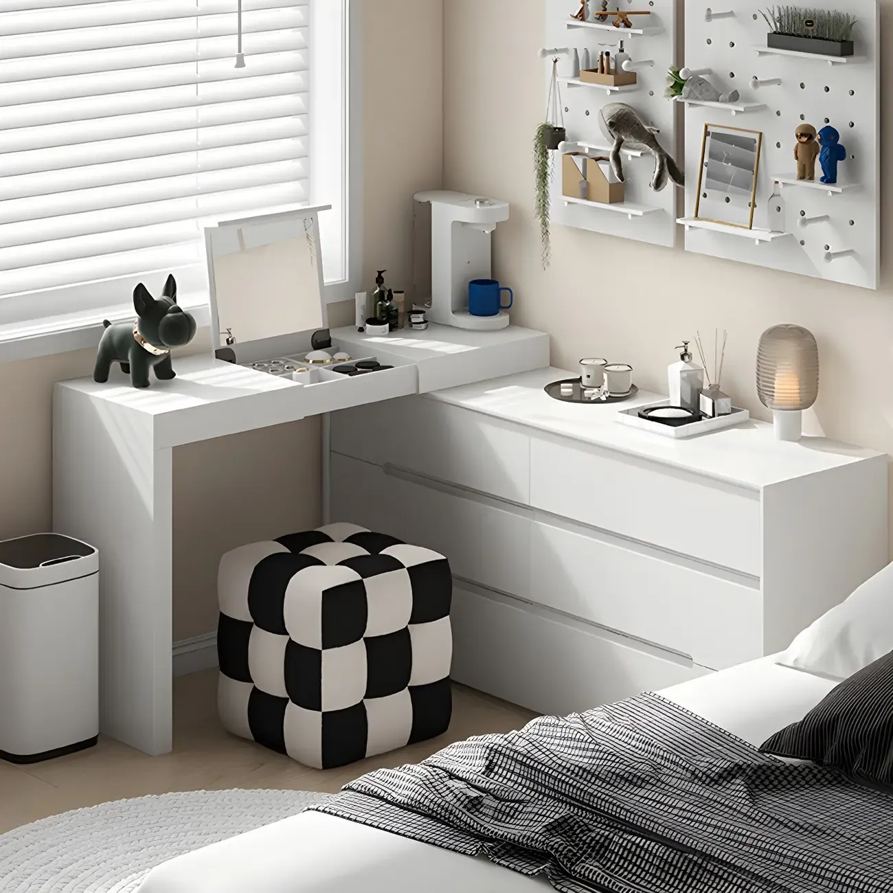 Minimalist White Wooden Dresser with Soft-Close Drawers Image - 15
