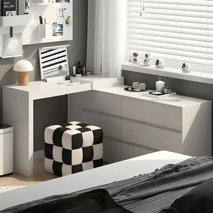 Minimalist White Wooden Dresser with Soft-Close Drawers Image - 18