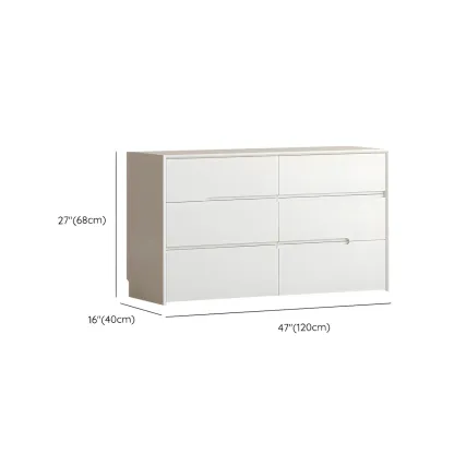 Minimalist White Wooden Dresser with Soft-Close Drawers #size