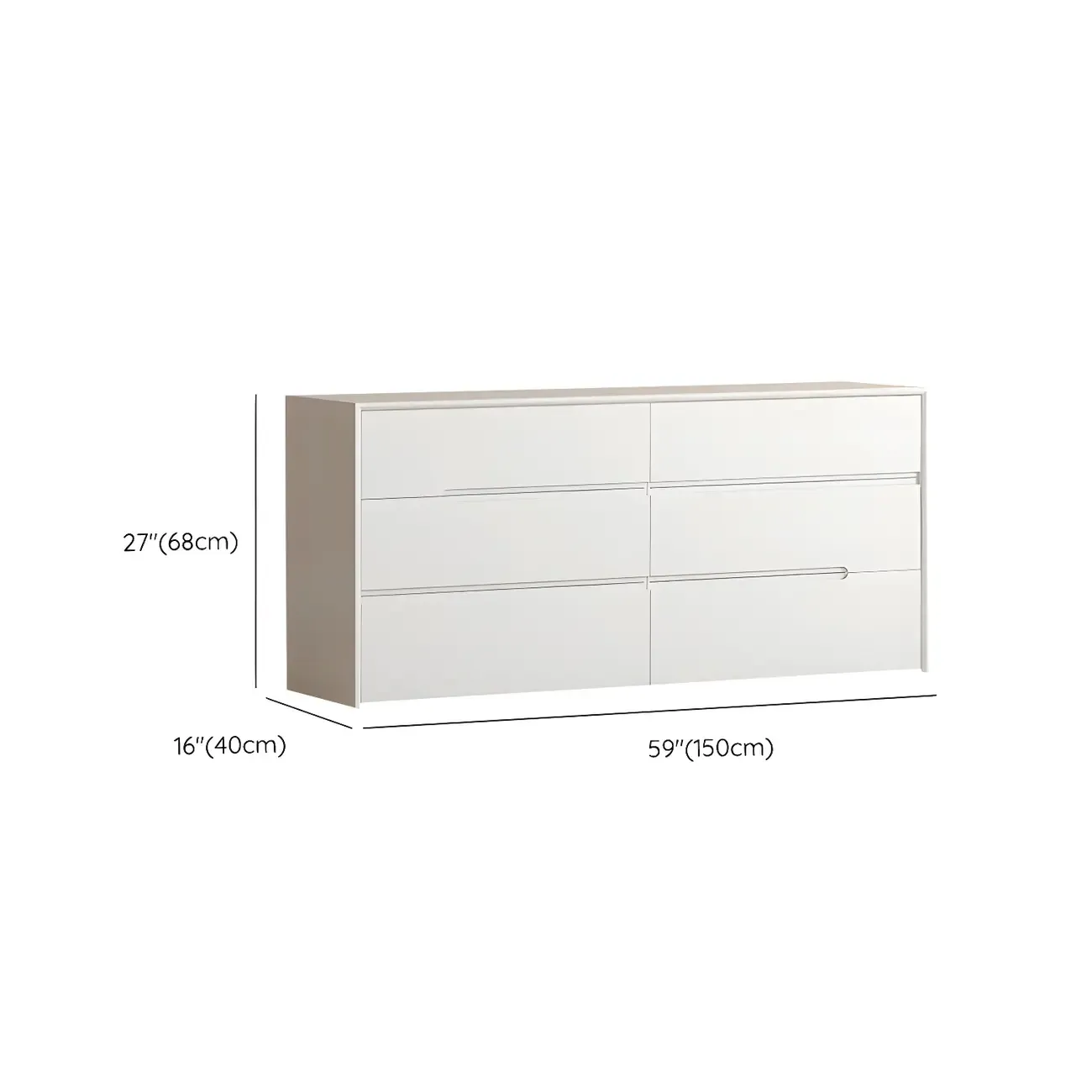 Minimalist White Wooden Dresser with Soft-Close Drawers Image - 20