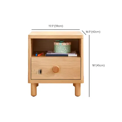Childroom Solid Wood  2-Tier Small Nightstand with Legs #size