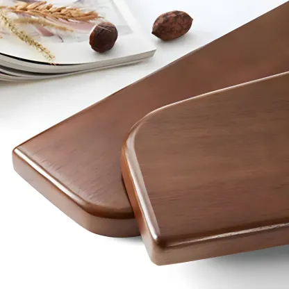 Narrow Brown 2-Tier Wood Nightstand for Bedroom Image - 8