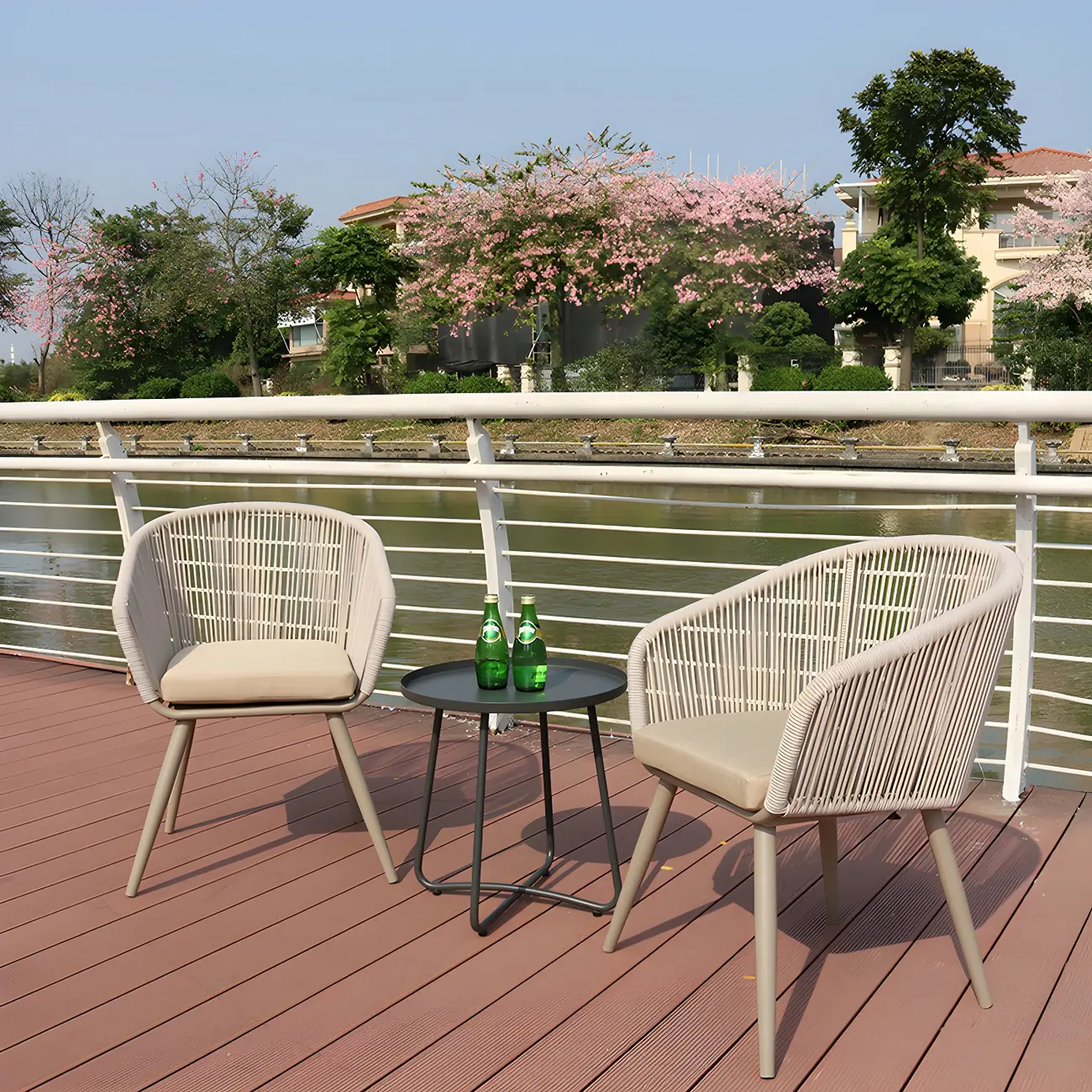 Reclining Metal Patio Dining Armchair in All Weather Image - 1 | homeyfad