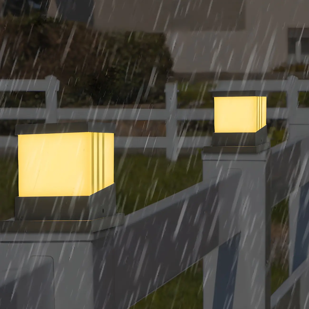 Cube Solar Black Metal Post Cap Light Image - 2 | homeyfad