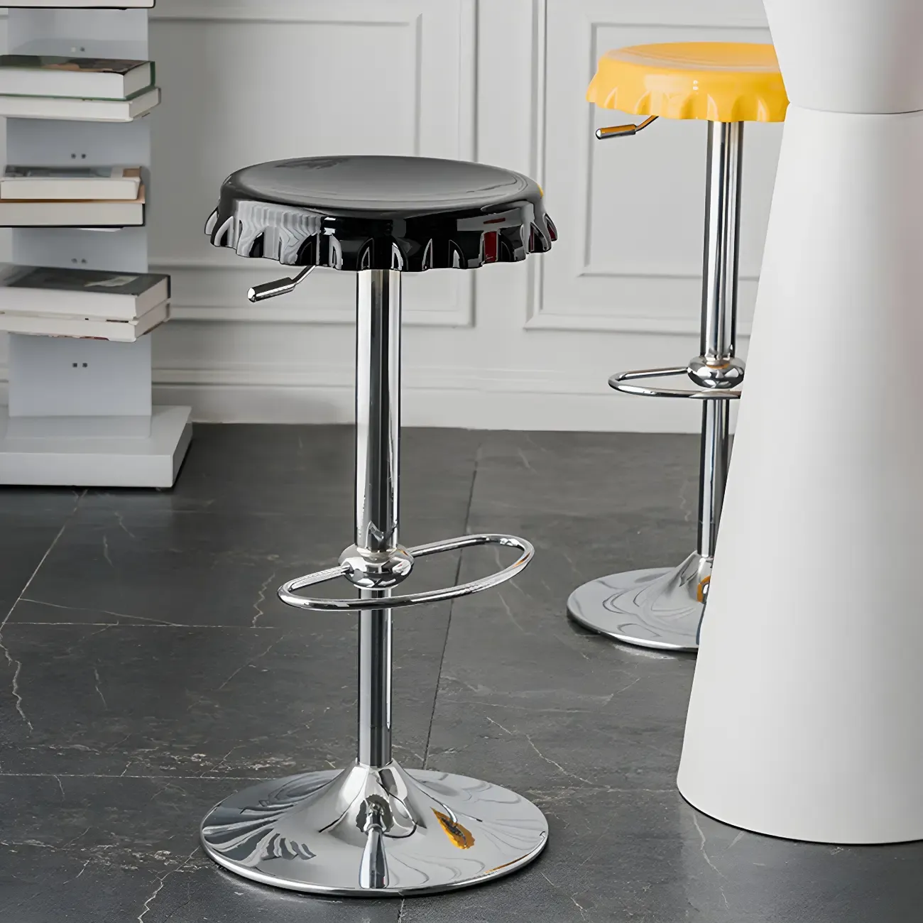 Durable Plastic Swivel Bar Stools with Adjustable Height for Kitchen Image - 6