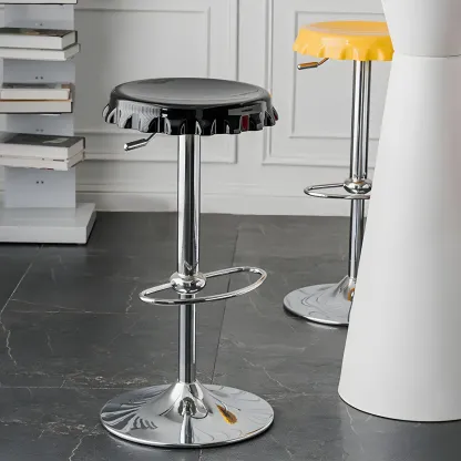 Durable Plastic Swivel Bar Stools with Adjustable Height for Kitchen Image - 6