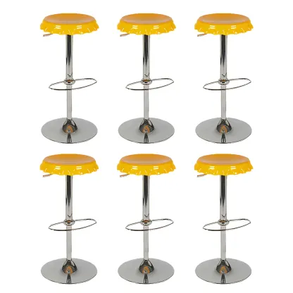 Durable Plastic Swivel Bar Stools with Adjustable Height for Kitchen Image - 10