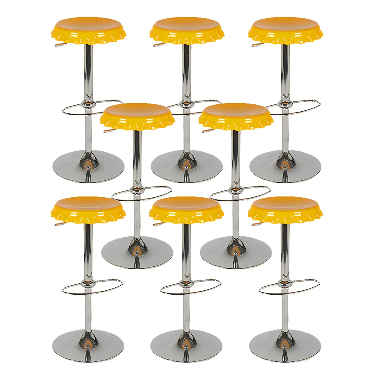 Durable Plastic Swivel Bar Stools with Adjustable Height for Kitchen Image - 12 | homeyfad