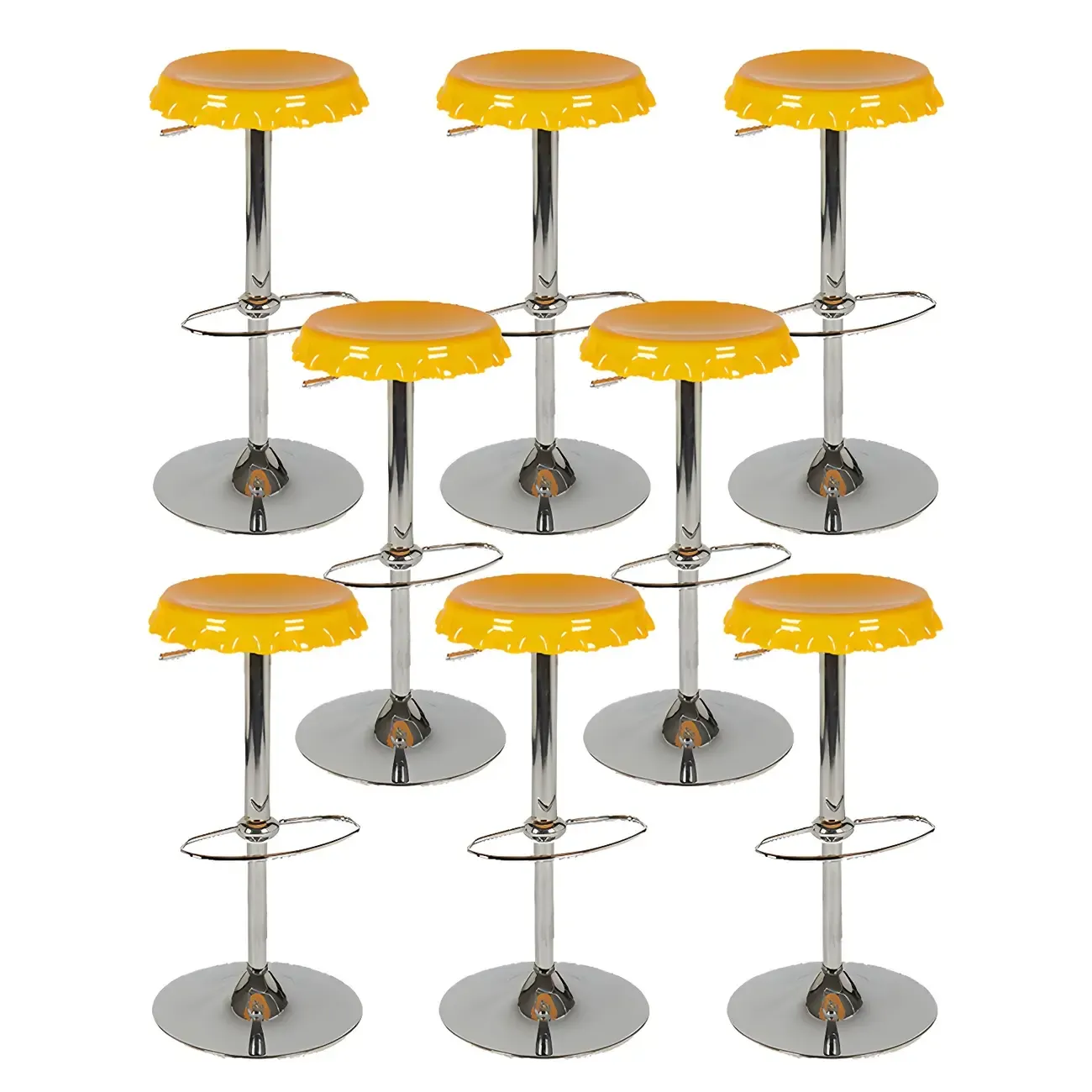 Durable Plastic Swivel Bar Stools with Adjustable Height for Kitchen Image - 12
