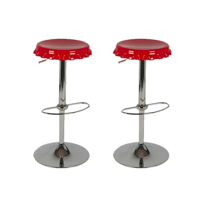 Durable Plastic Swivel Bar Stools with Adjustable Height for Kitchen Image - 16