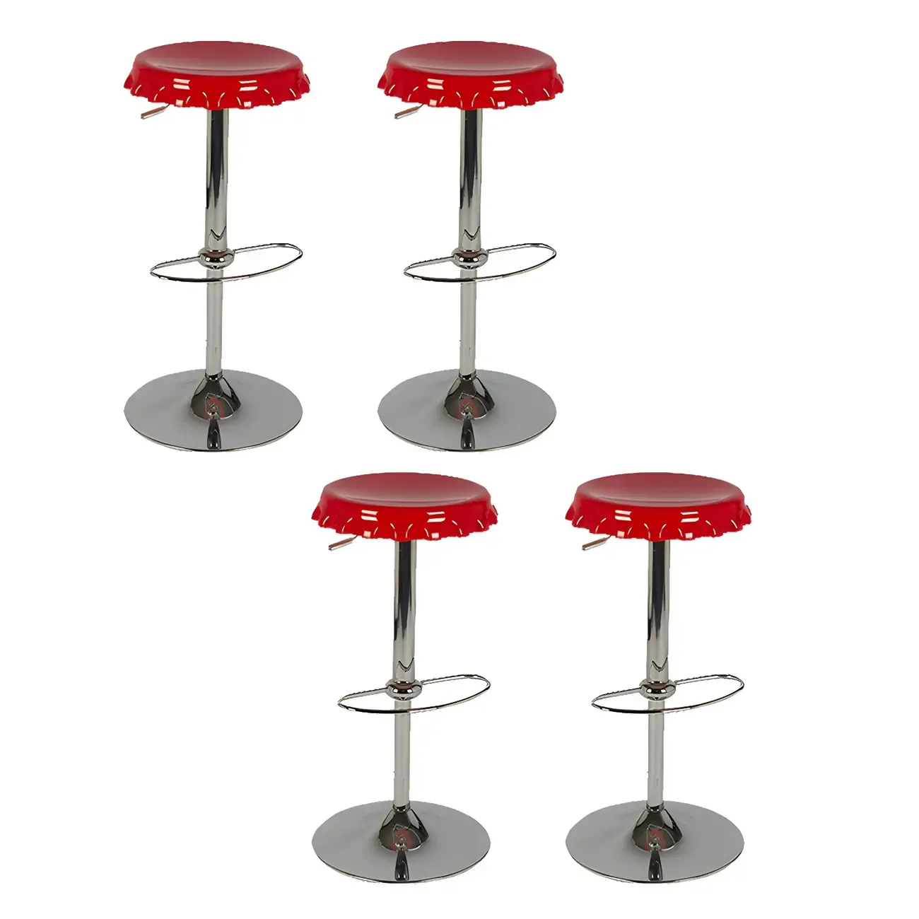 Durable Plastic Swivel Bar Stools with Adjustable Height for Kitchen Image - 18