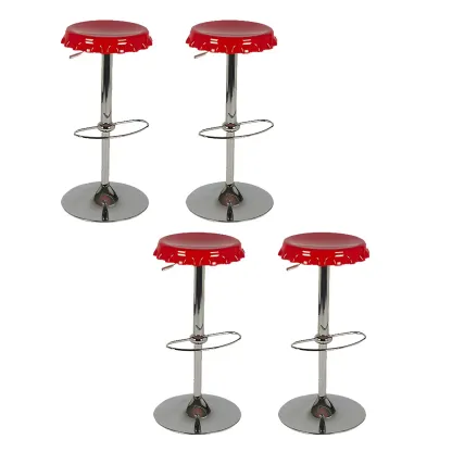Durable Plastic Swivel Bar Stools with Adjustable Height for Kitchen Image - 18
