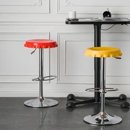 Durable Plastic Swivel Bar Stools with Adjustable Height for Kitchen Image - 2