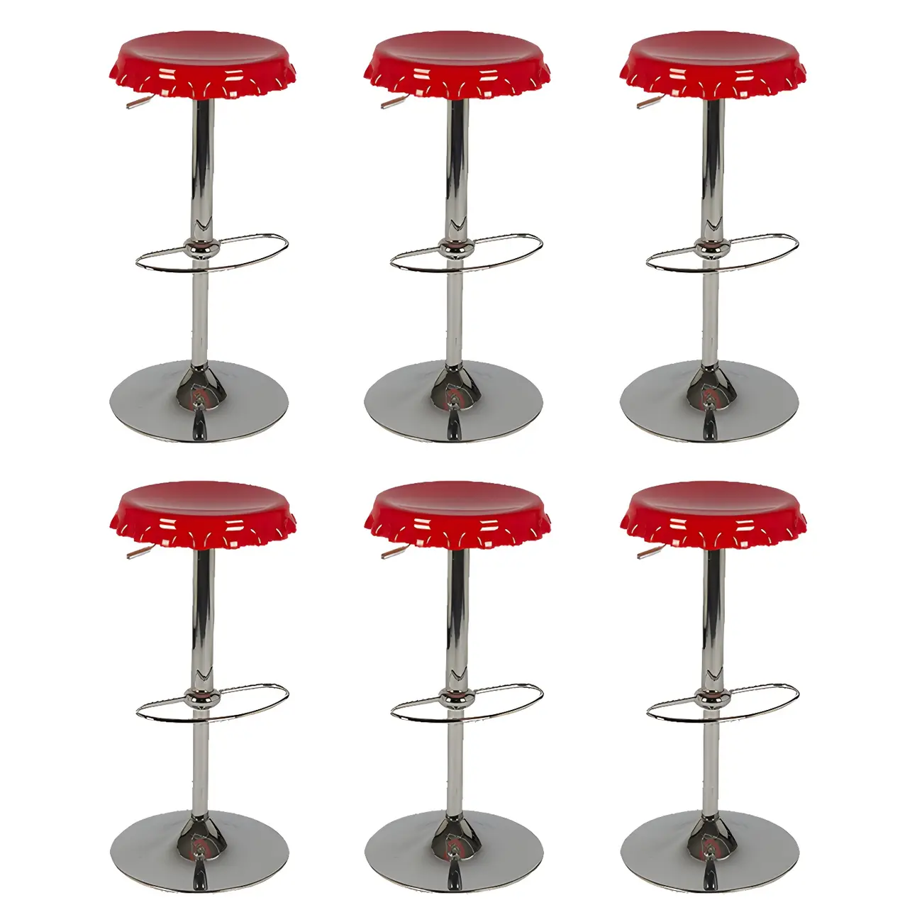 Durable Plastic Swivel Bar Stools with Adjustable Height for Kitchen Image - 19 | homeyfad