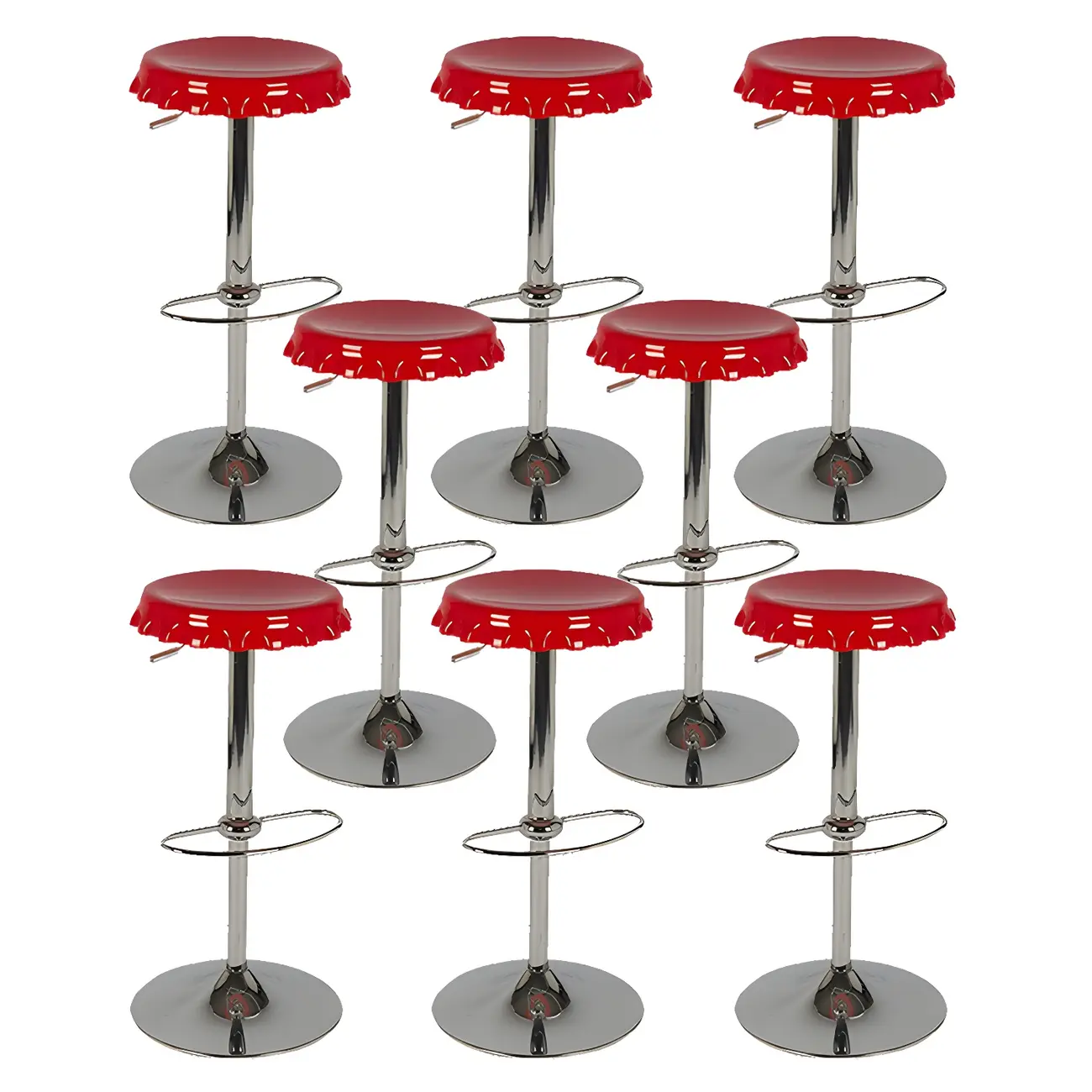Durable Plastic Swivel Bar Stools with Adjustable Height for Kitchen Image - 20 | homeyfad