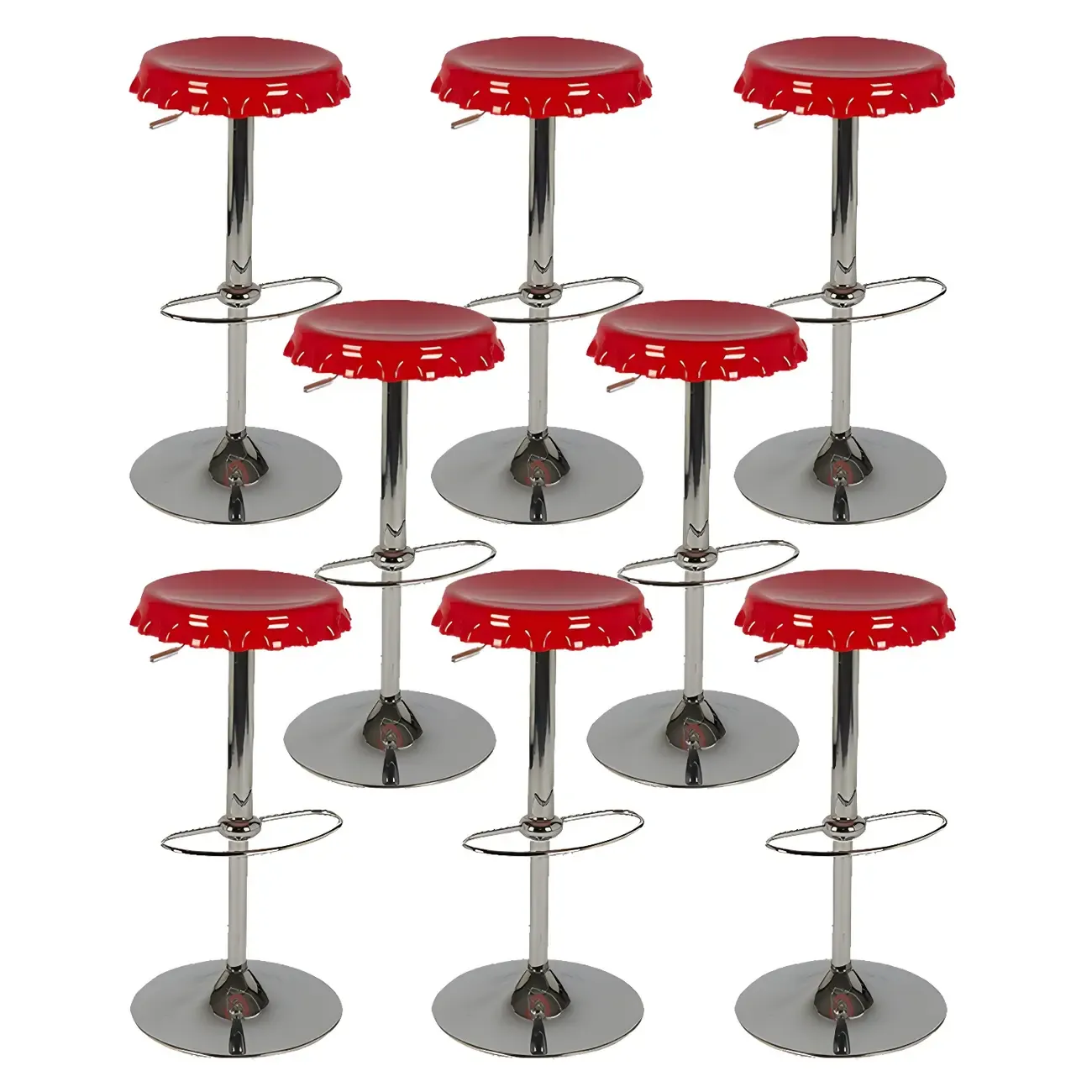 Durable Plastic Swivel Bar Stools with Adjustable Height for Kitchen Image - 20