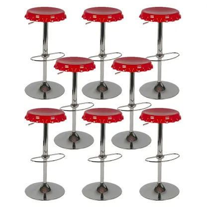 Durable Plastic Swivel Bar Stools with Adjustable Height for Kitchen Image - 20
