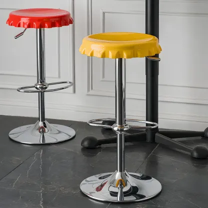Durable Plastic Swivel Bar Stools with Adjustable Height for Kitchen Image - 4