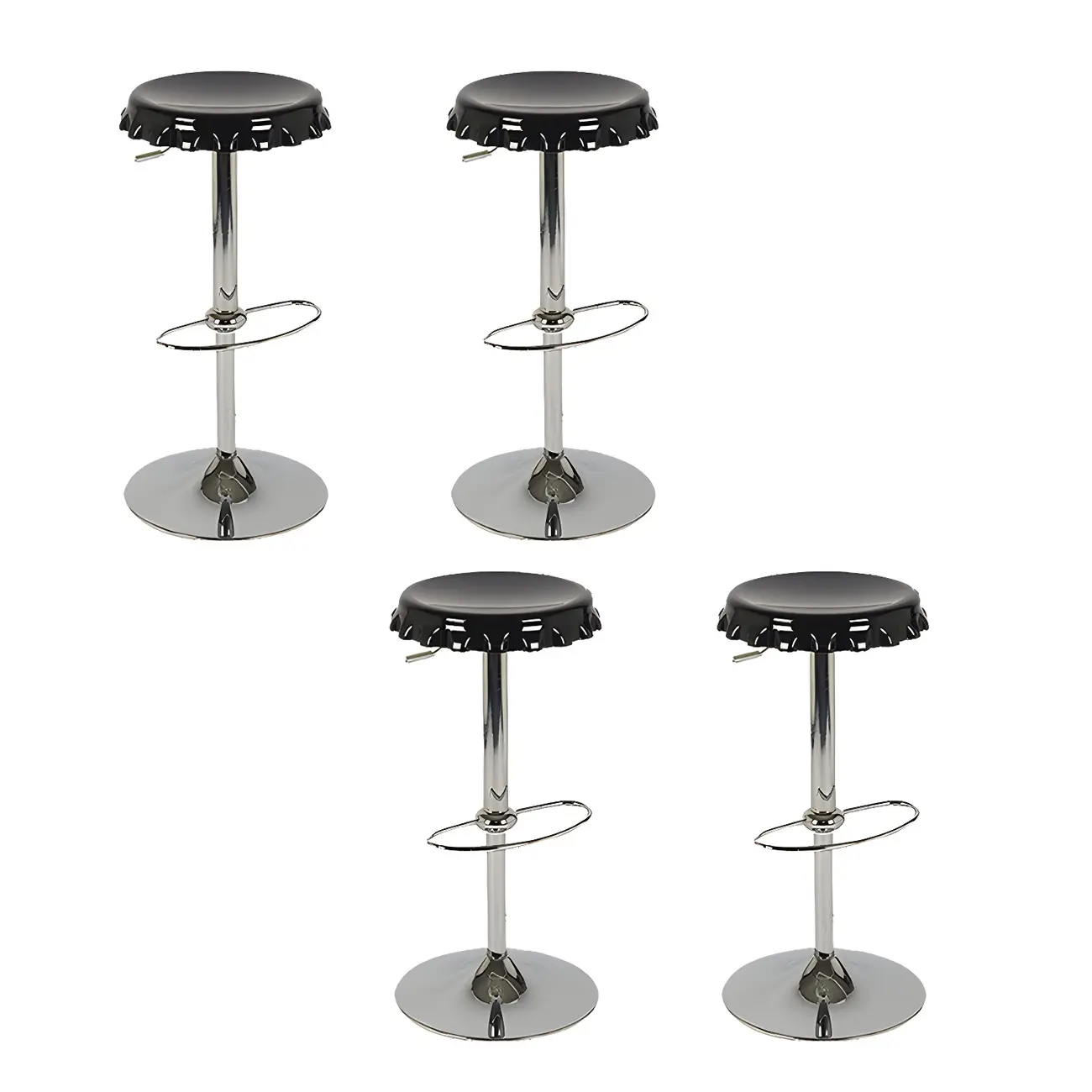 Durable Plastic Swivel Bar Stools with Adjustable Height for Kitchen Image - 23 | homeyfad
