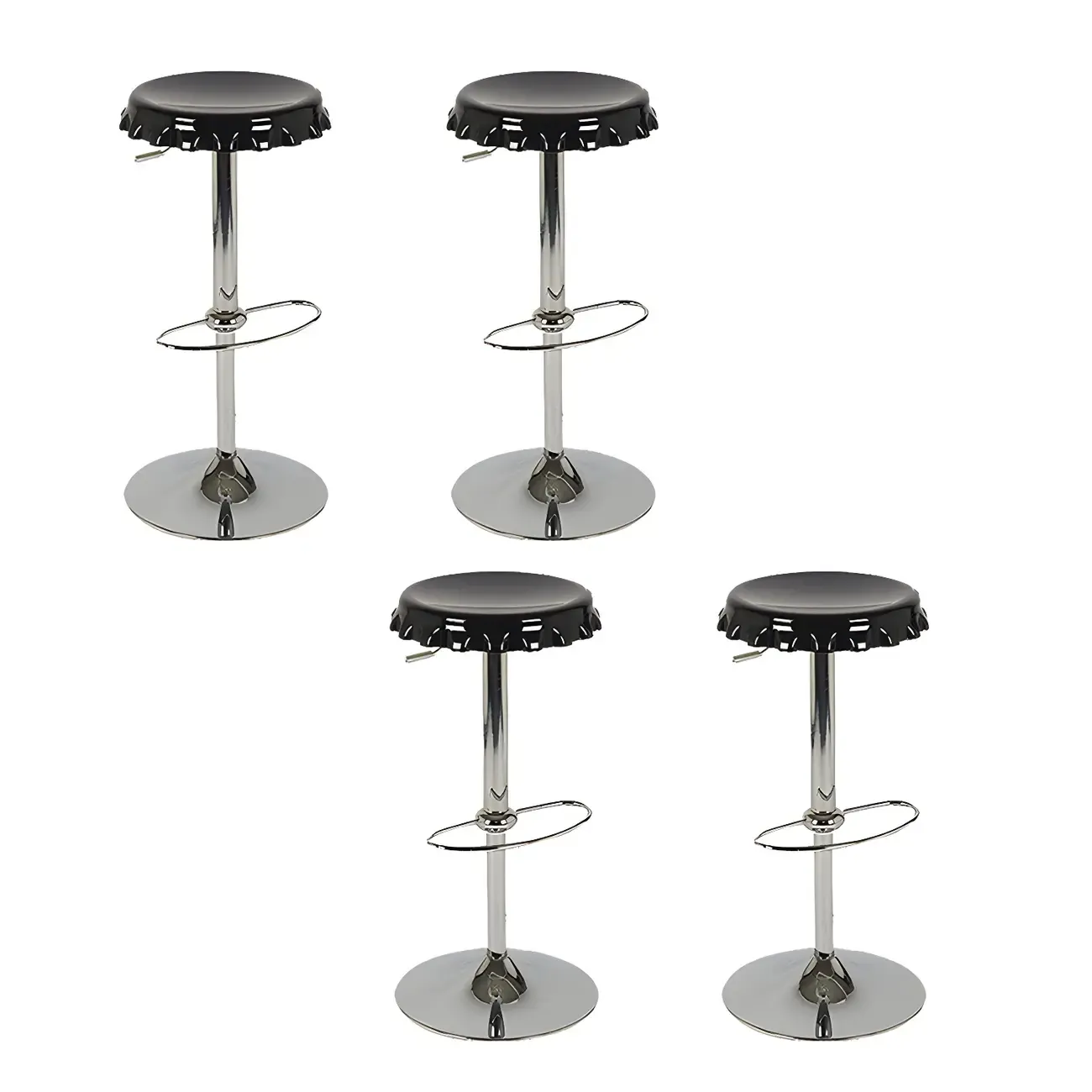 Durable Plastic Swivel Bar Stools with Adjustable Height for Kitchen Image - 23