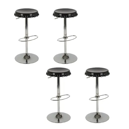Durable Plastic Swivel Bar Stools with Adjustable Height for Kitchen Image - 23