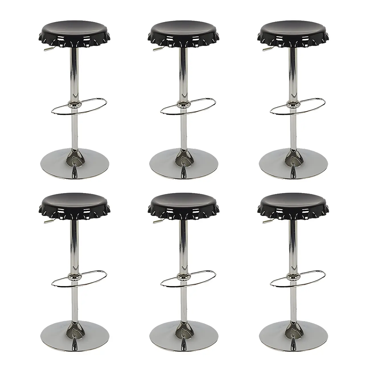 Durable Plastic Swivel Bar Stools with Adjustable Height for Kitchen Image - 24 | homeyfad