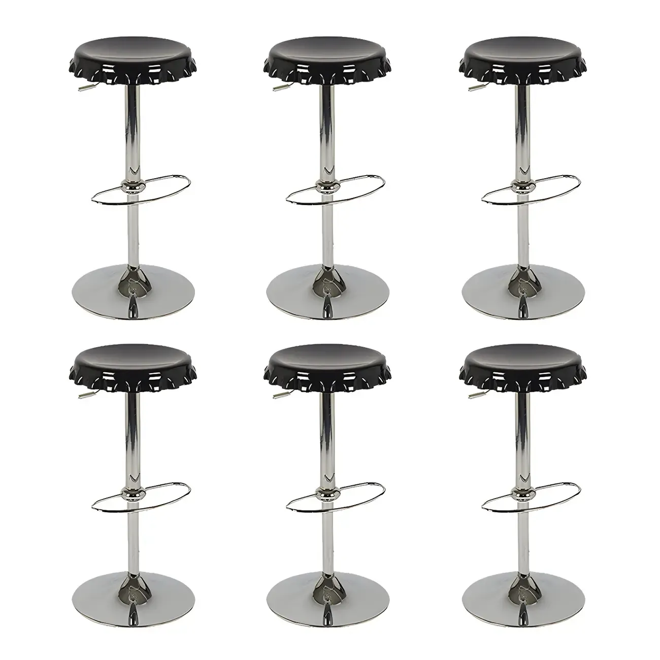 Durable Plastic Swivel Bar Stools with Adjustable Height for Kitchen Image - 24