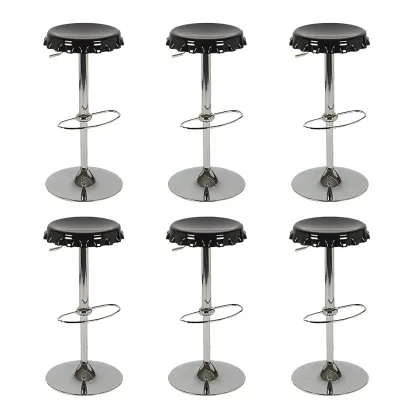 Durable Plastic Swivel Bar Stools with Adjustable Height for Kitchen Image - 24