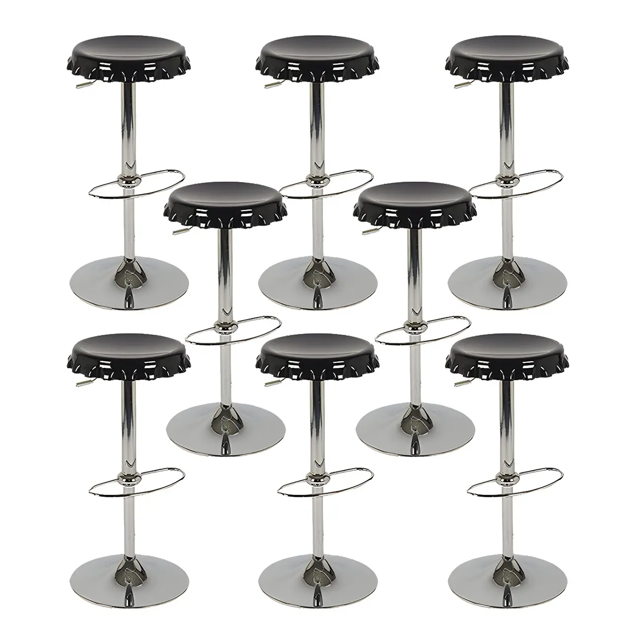 Durable Plastic Swivel Bar Stools with Adjustable Height for Kitchen Image - 25 | homeyfad