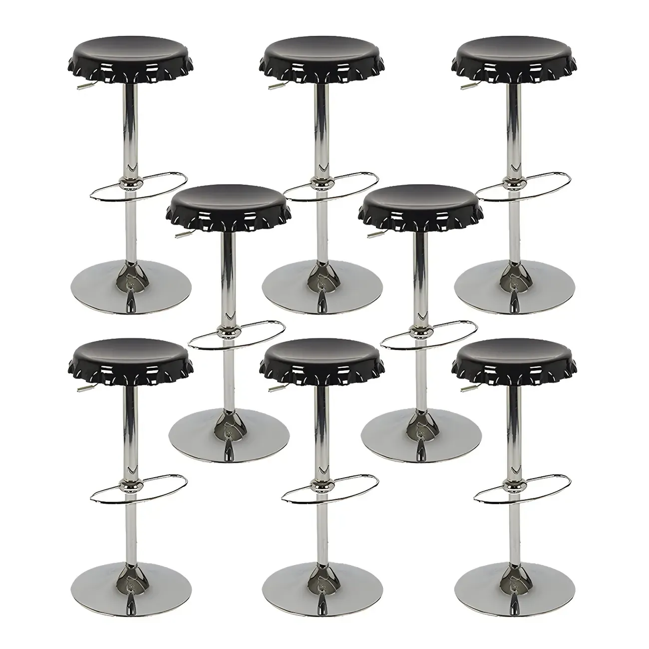 Durable Plastic Swivel Bar Stools with Adjustable Height for Kitchen Image - 25