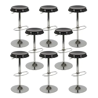 Durable Plastic Swivel Bar Stools with Adjustable Height for Kitchen Image - 25