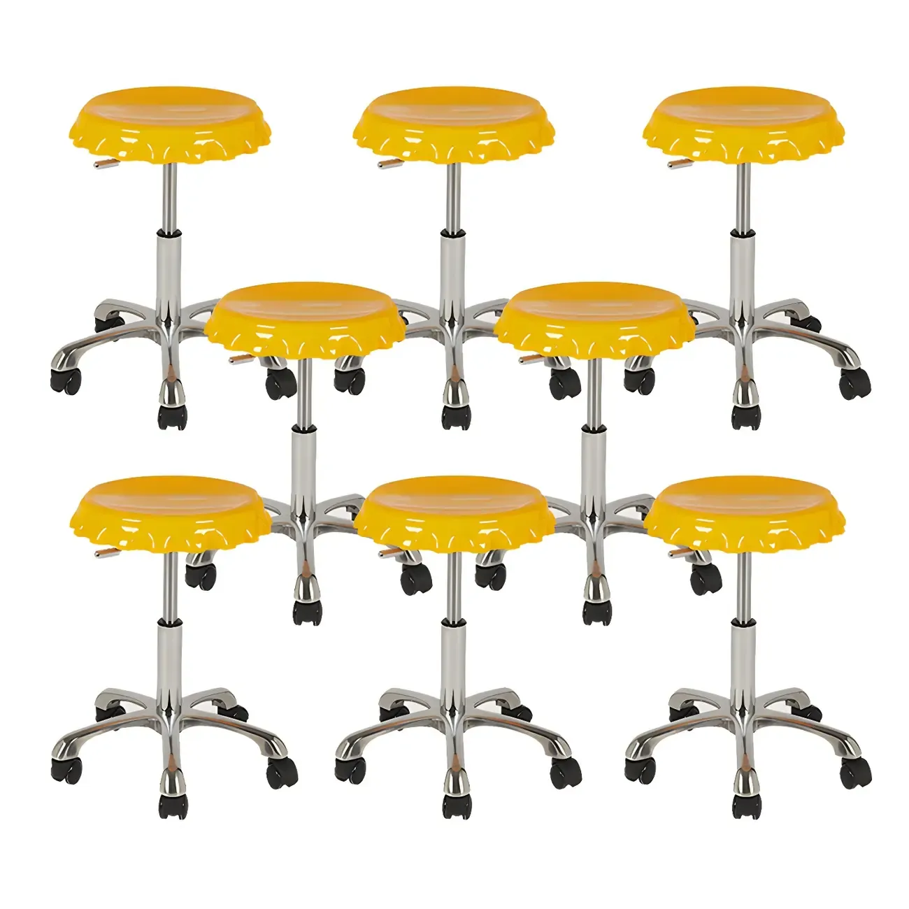 Durable Plastic Swivel Bar Stools with Adjustable Height for Kitchen Image - 30