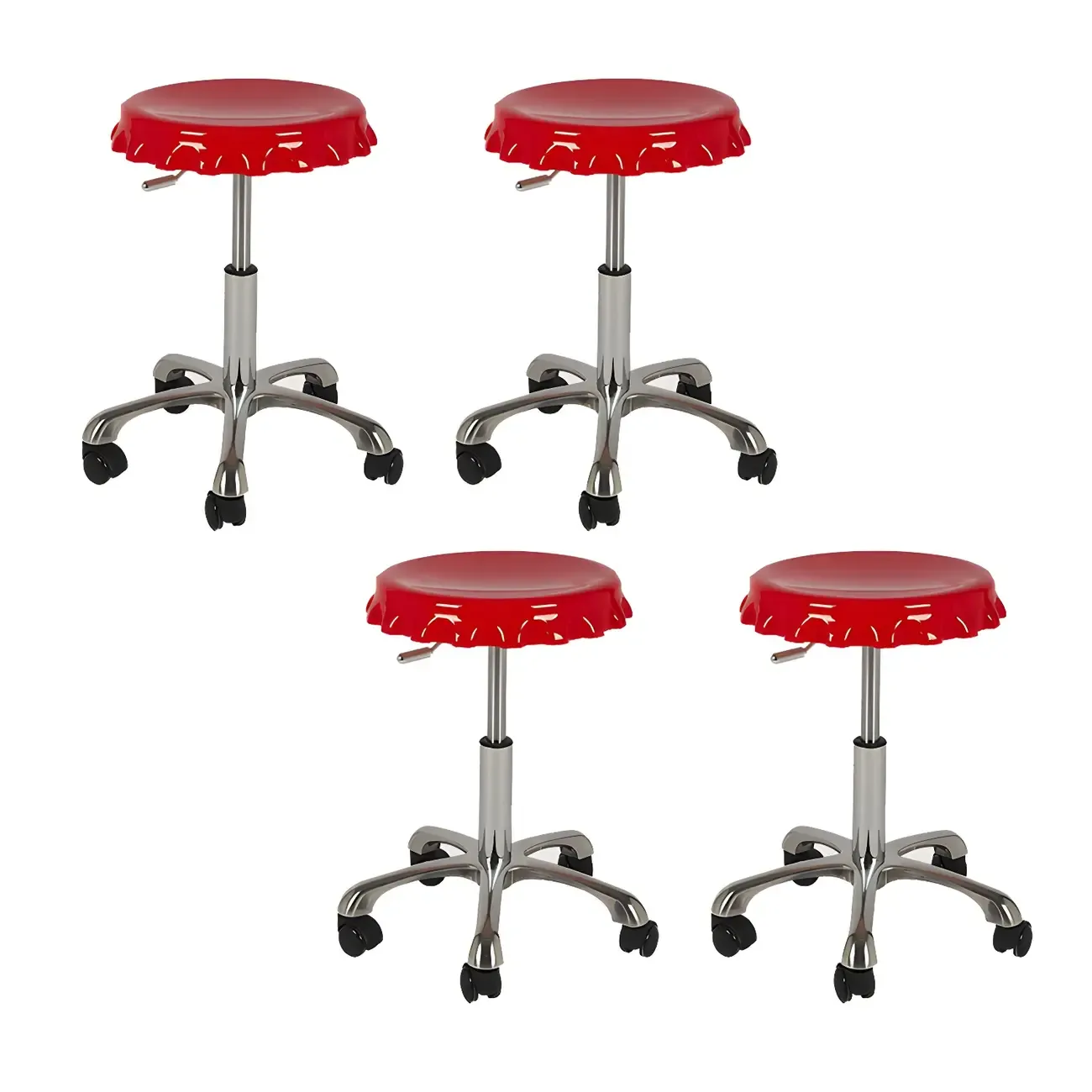 Durable Plastic Swivel Bar Stools with Adjustable Height for Kitchen Image - 33