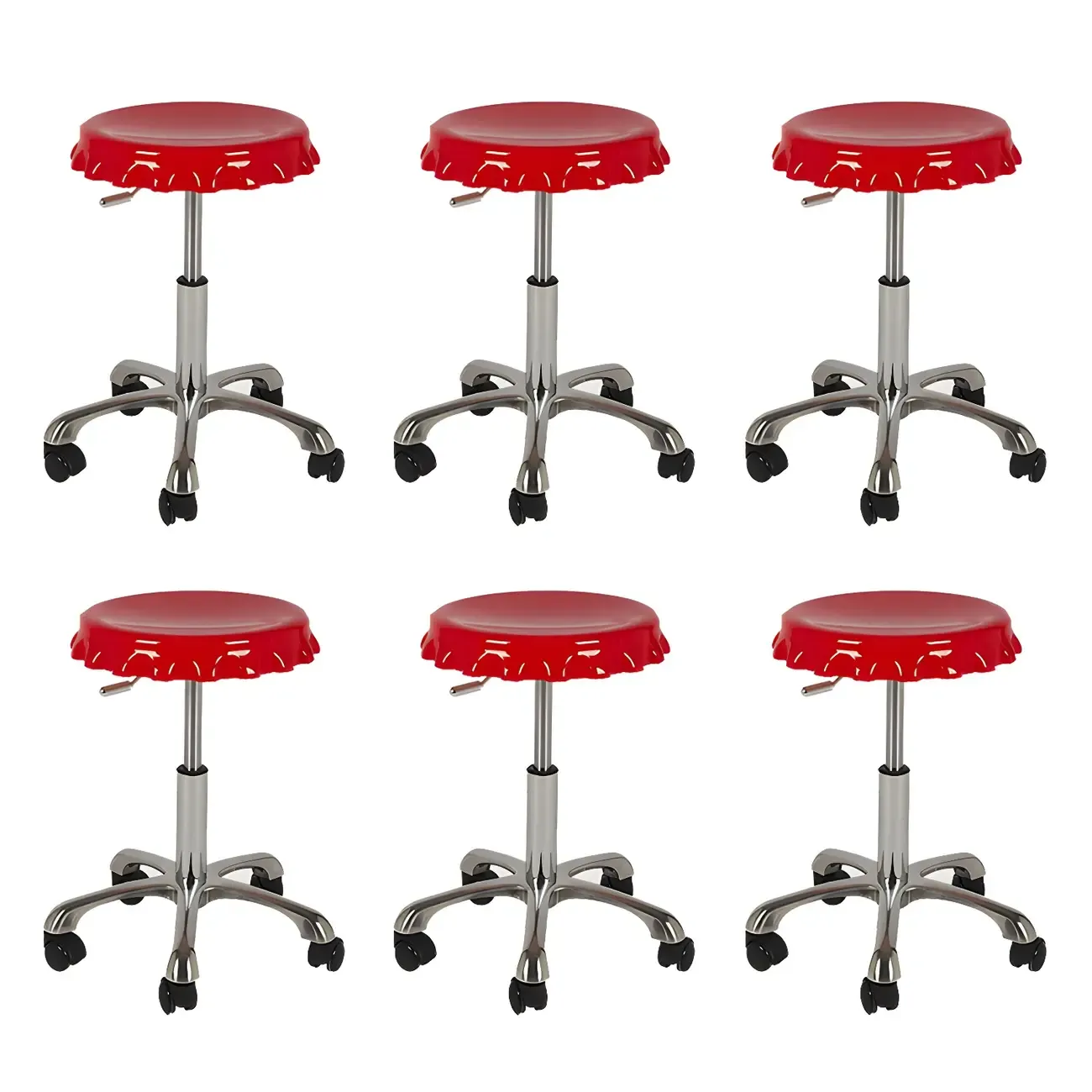 Durable Plastic Swivel Bar Stools with Adjustable Height for Kitchen Image - 34