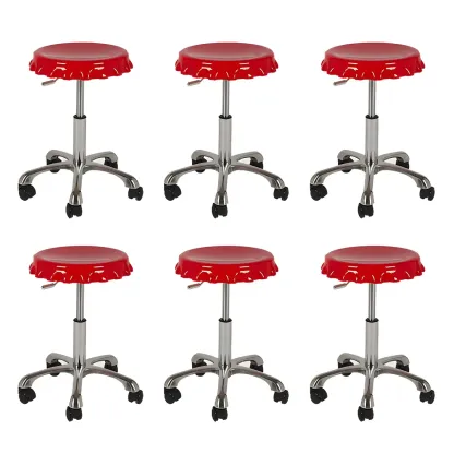 Durable Plastic Swivel Bar Stools with Adjustable Height for Kitchen Image - 34