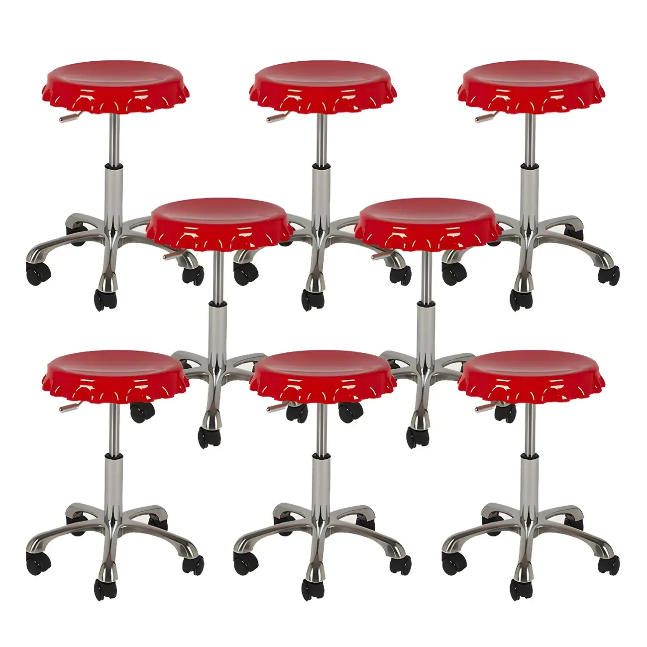 Durable Plastic Swivel Bar Stools with Adjustable Height for Kitchen Image - 35