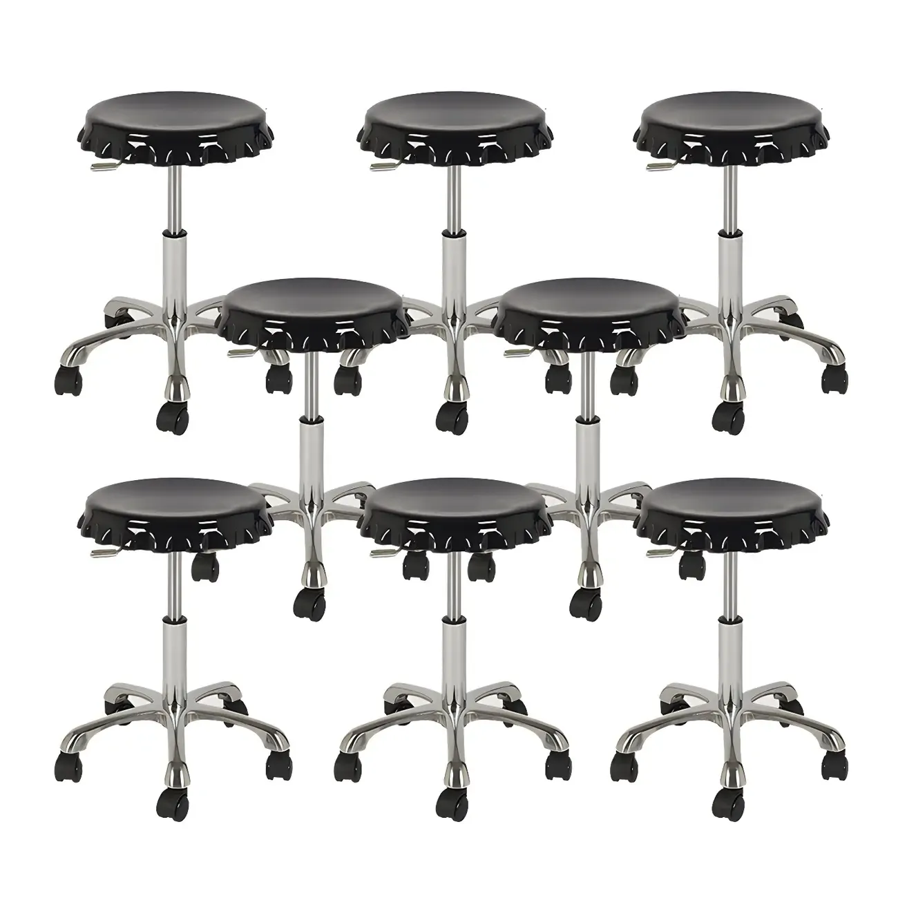 Durable Plastic Swivel Bar Stools with Adjustable Height for Kitchen Image - 40