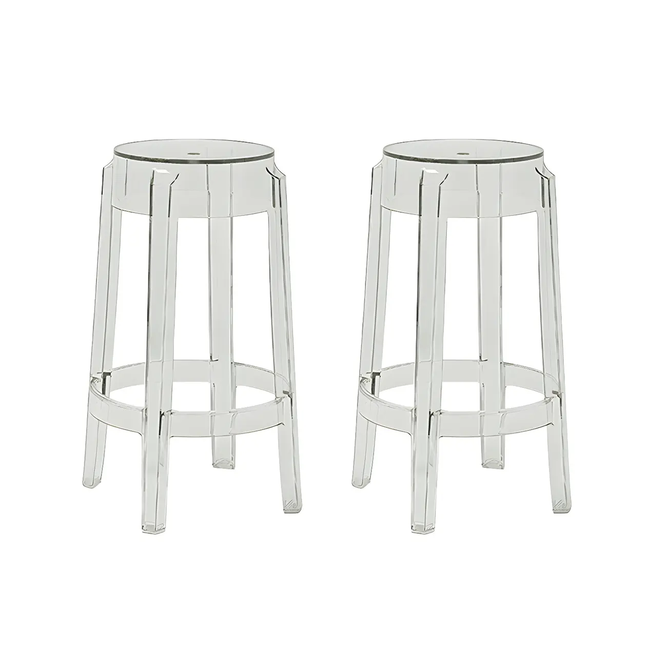 Modern Transparent Acrylic Stylish Elegant Square Bar Stool Image - 10 | homeyfad