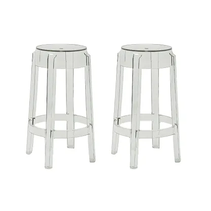 Modern Transparent Acrylic Stylish Elegant Square Bar Stool Image - 10