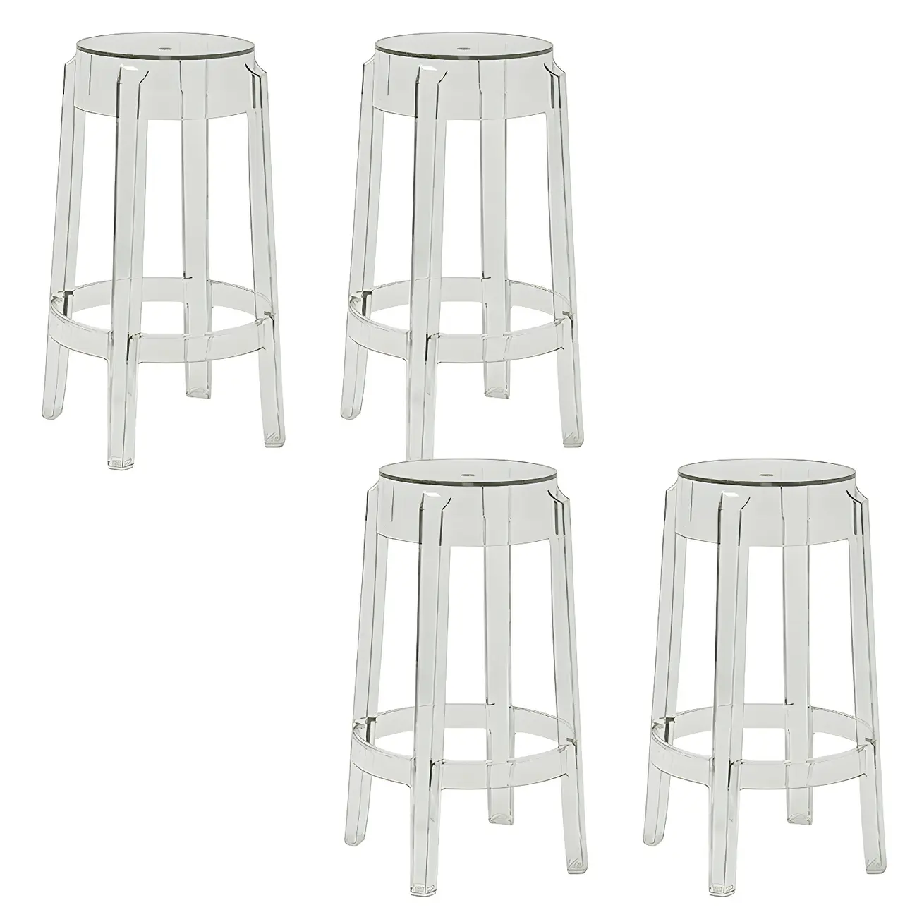 Modern Transparent Acrylic Stylish Elegant Square Bar Stool Image - 11 | homeyfad
