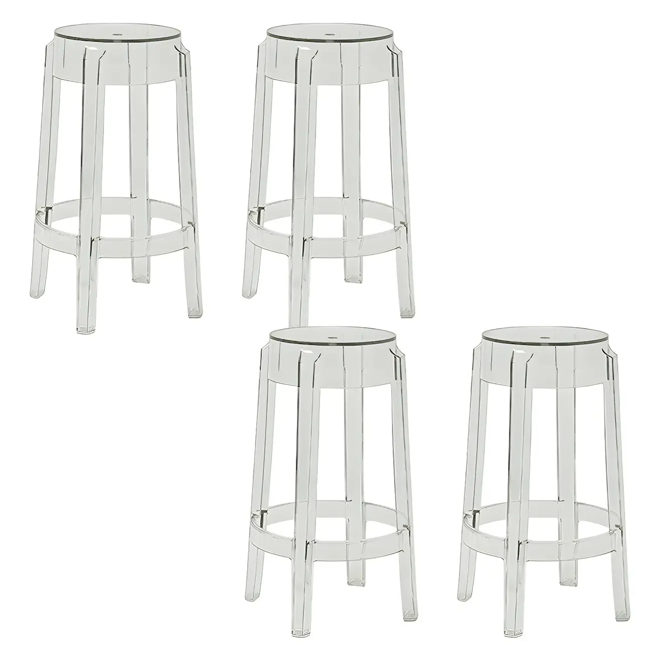 Modern Transparent Acrylic Stylish Elegant Square Bar Stool Image - 11