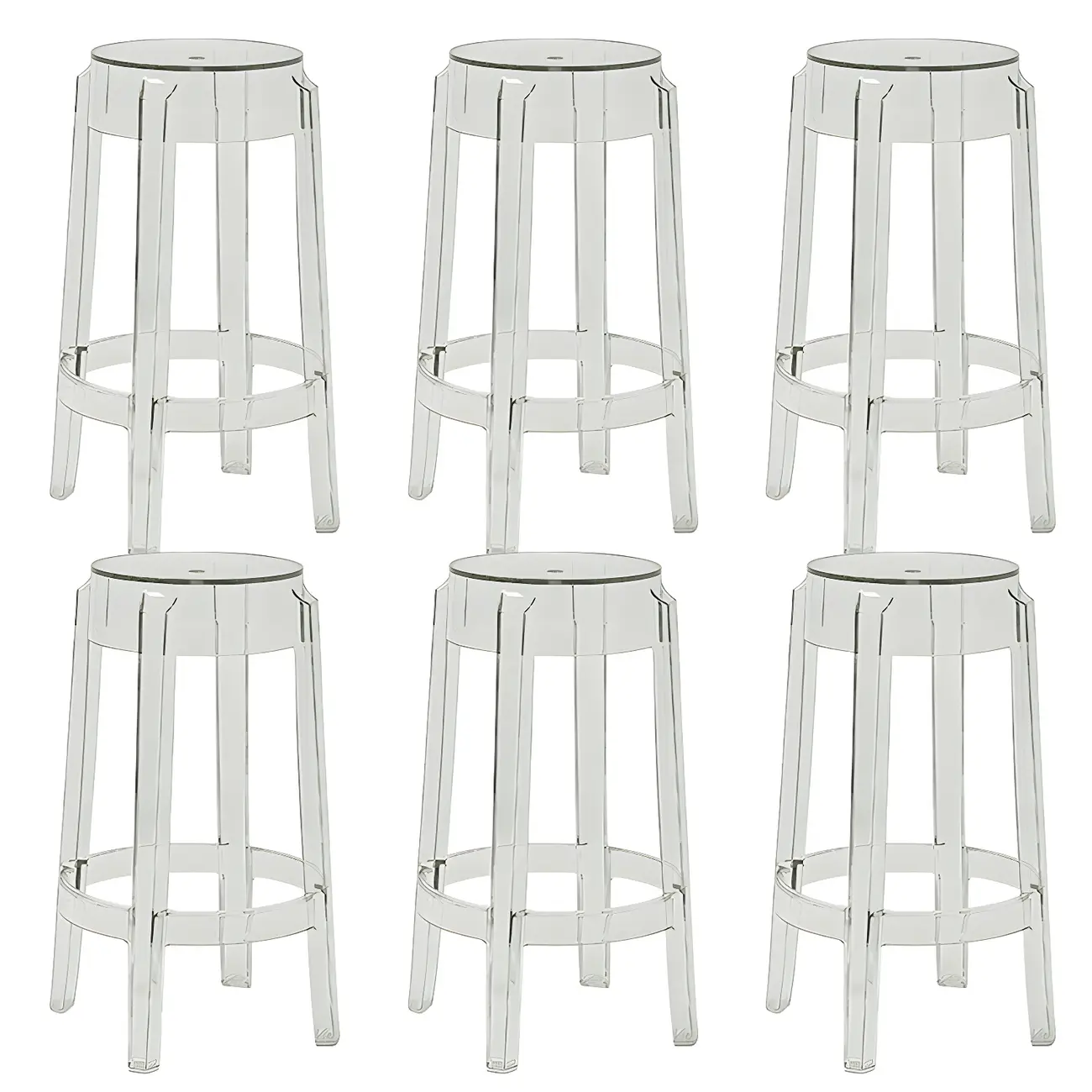 Modern Transparent Acrylic Stylish Elegant Square Bar Stool Image - 12 | homeyfad
