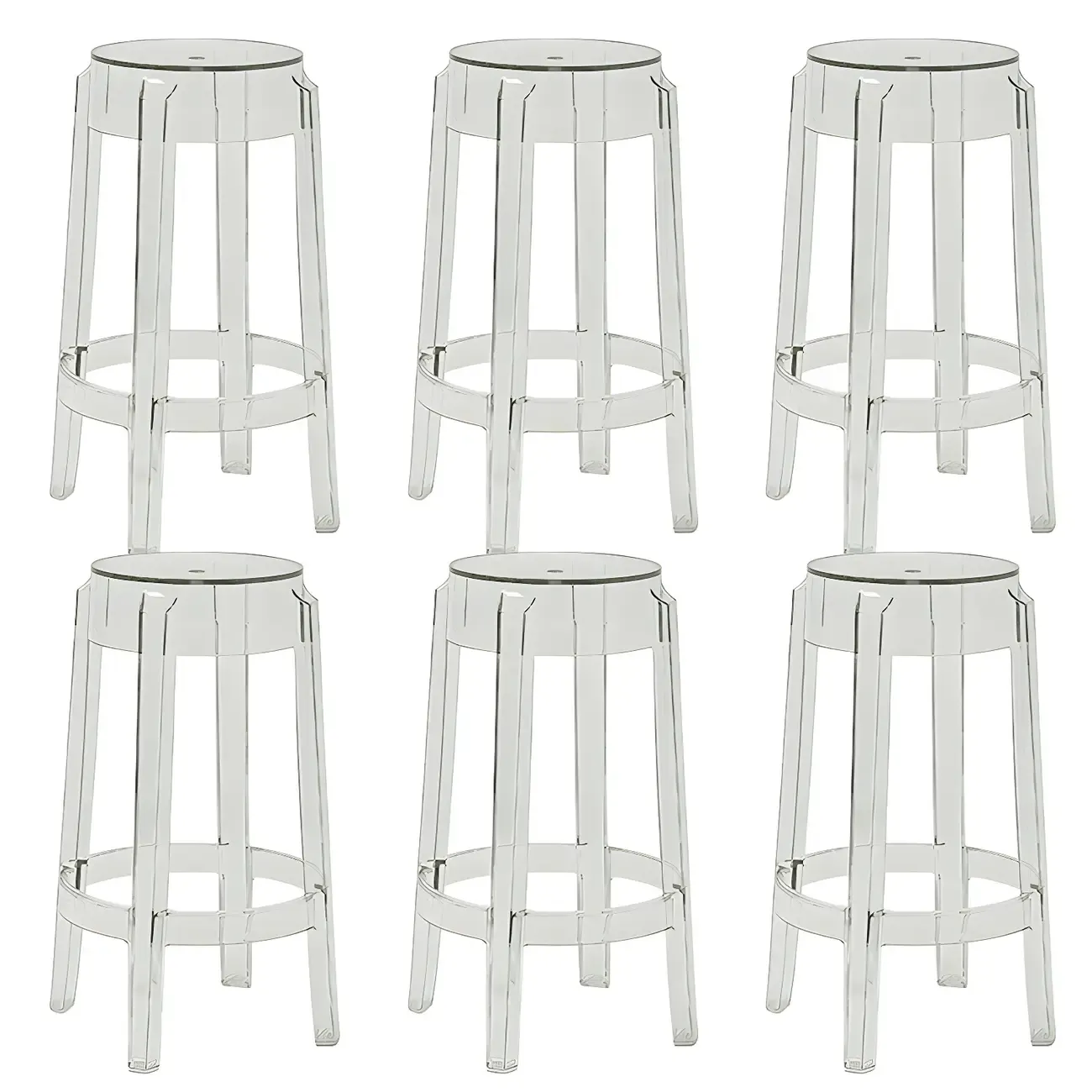 Modern Transparent Acrylic Stylish Elegant Square Bar Stool Image - 12