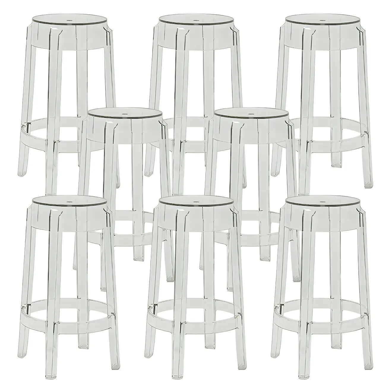 Modern Transparent Acrylic Stylish Elegant Square Bar Stool Image - 13